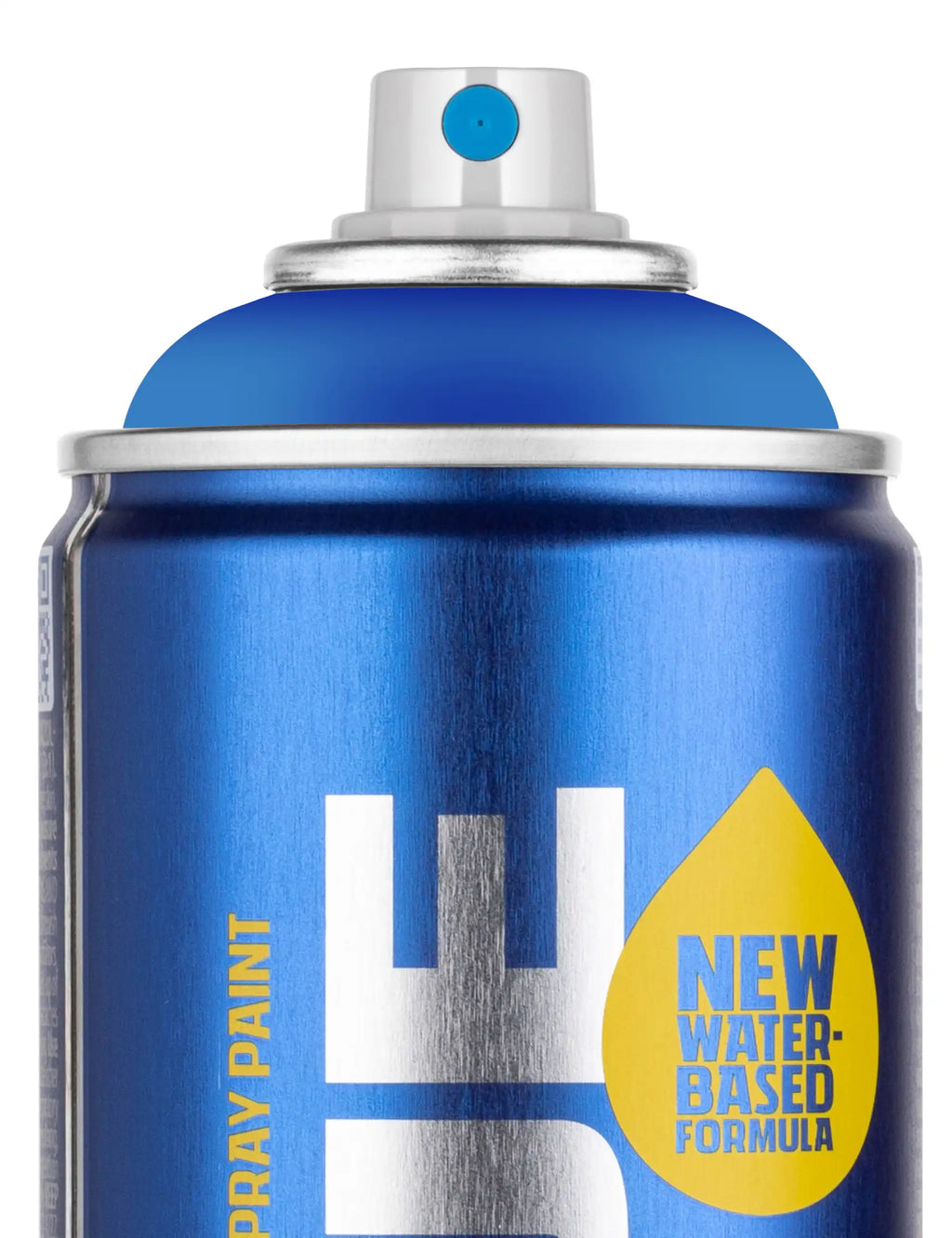 Blue Morpho BLU5030 water-based spray paint aerosol can, top and blue cap