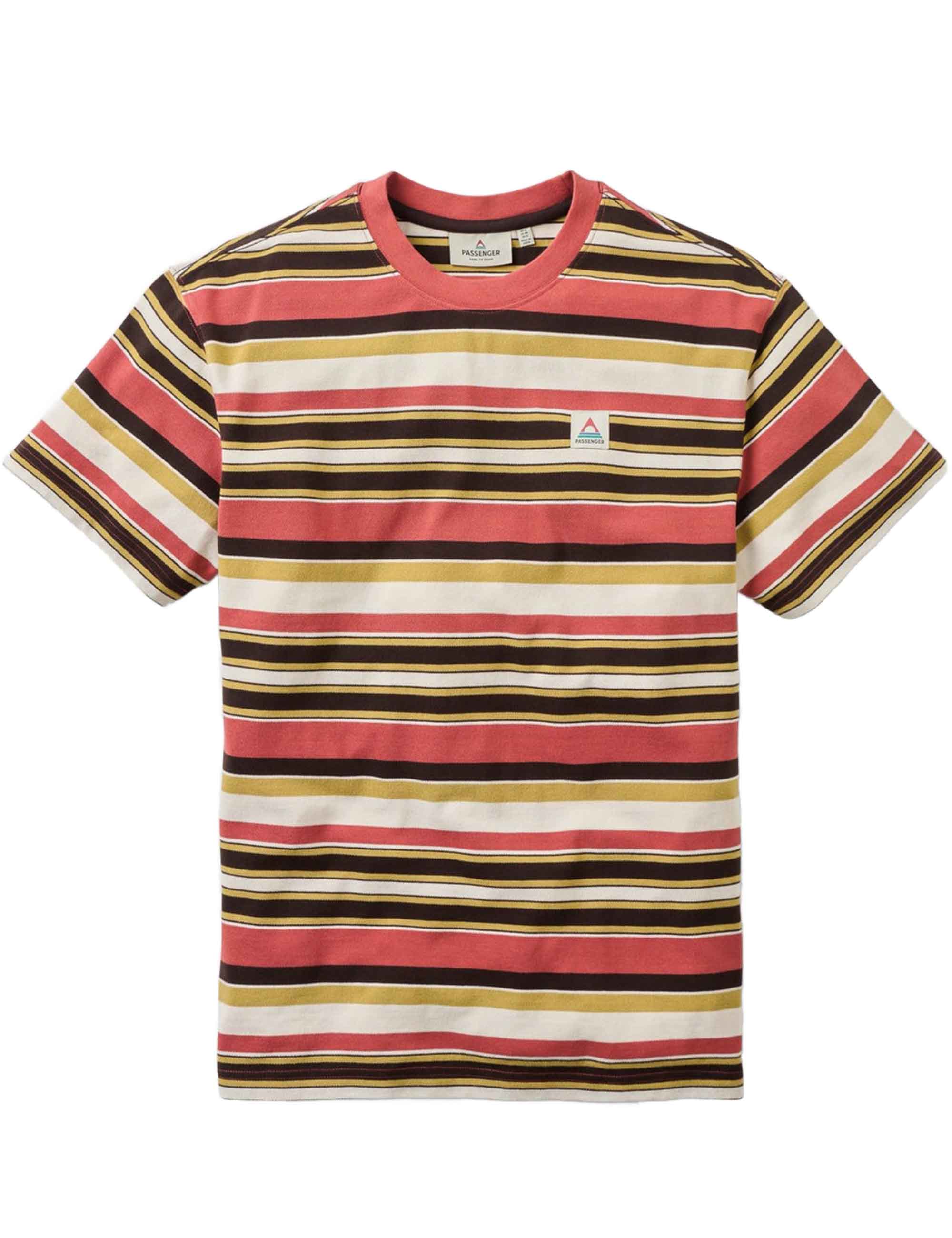 Passenger Wild Pine Stripe T-Shirt - Redwood Multi Stripe