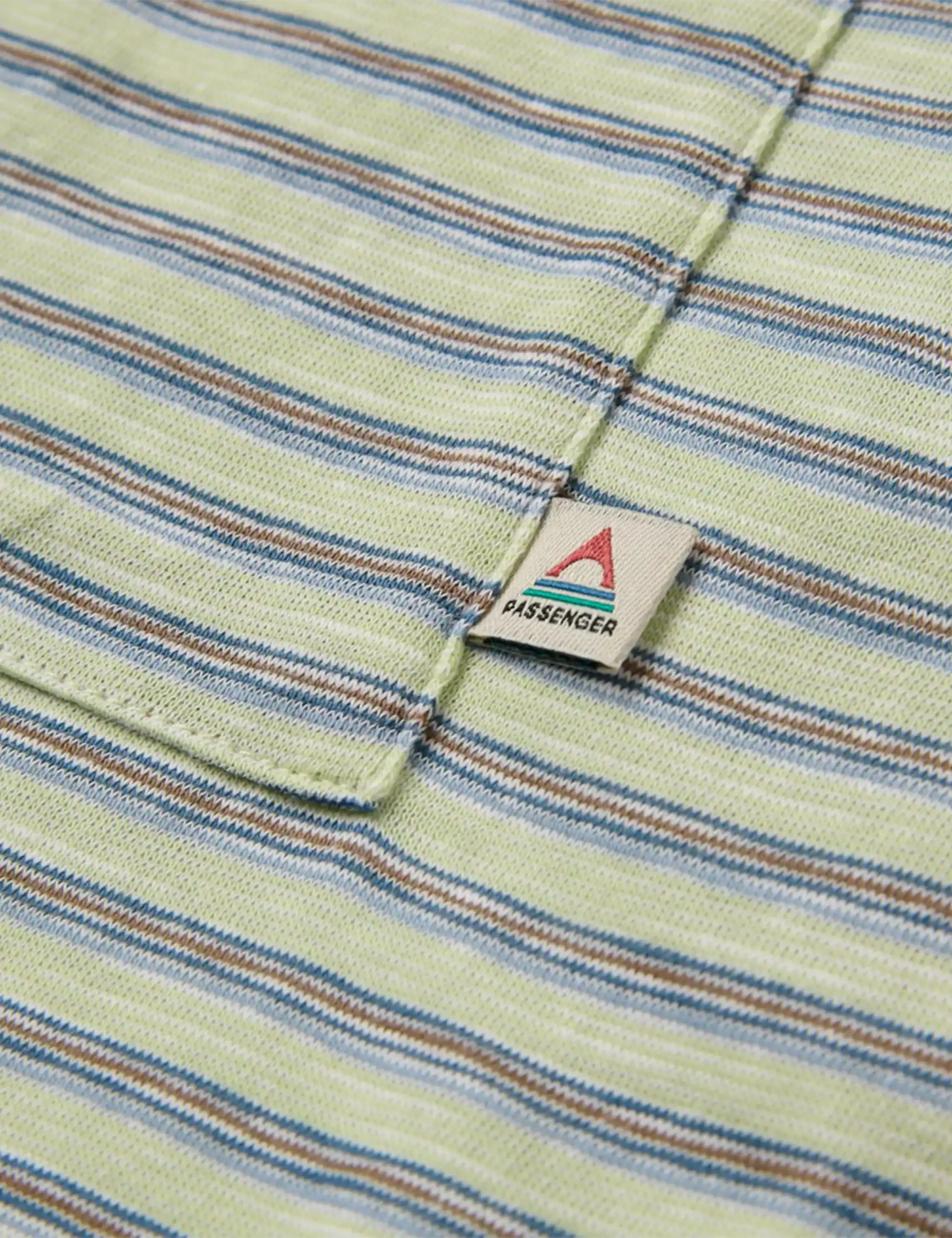 Passenger Sunscape Stripe Pocket T-Shirt - Seafoam