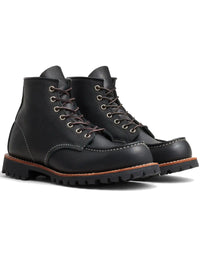 2949D Heritage Roughneck 6" Moc Toe Boot - Black Oil Slick Leather