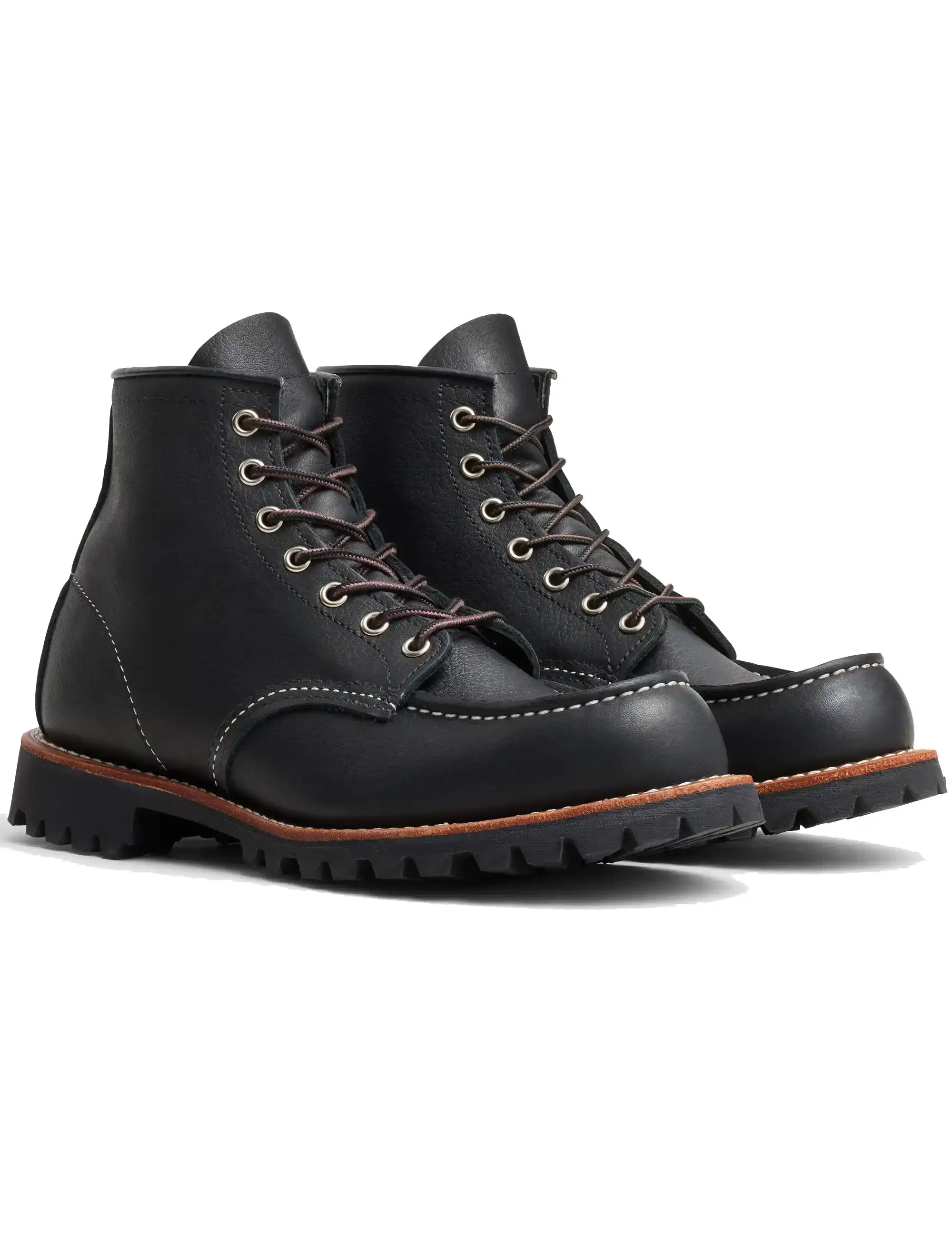 Red Wing 2949D Heritage Roughneck 6" Moc Toe Boot - Black Oil Slick Leather