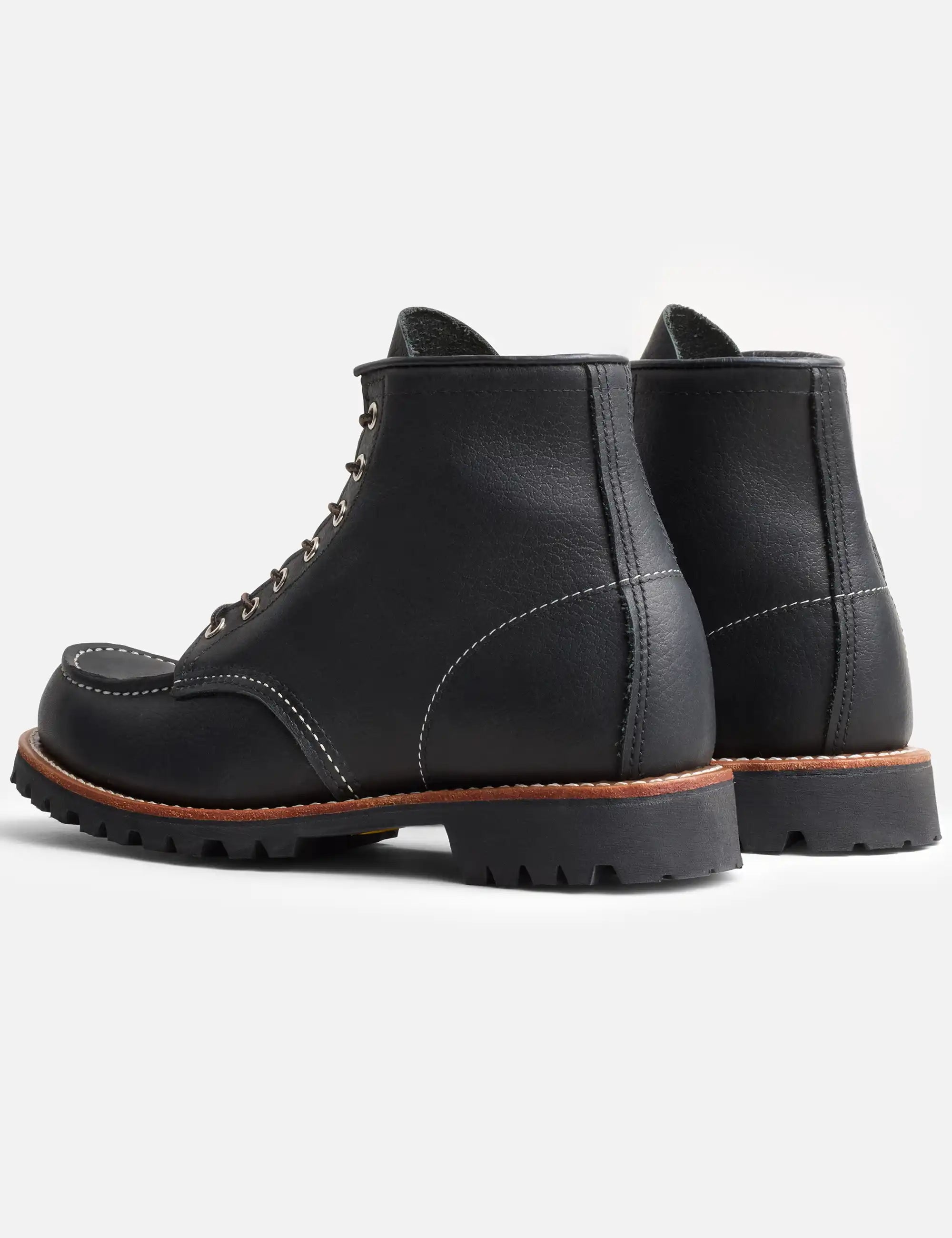 Red Wing 2949D Heritage Roughneck 6" Moc Toe Boot - Black Oil Slick Leather