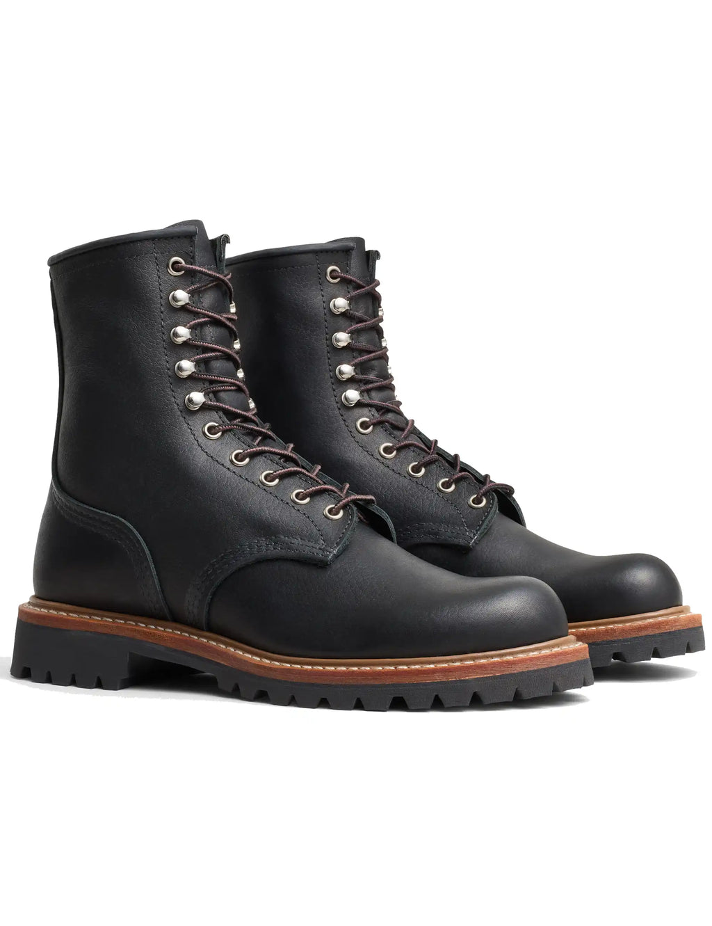 4501 Heritage 8" Logger Boot - Black Oil Slick Leather