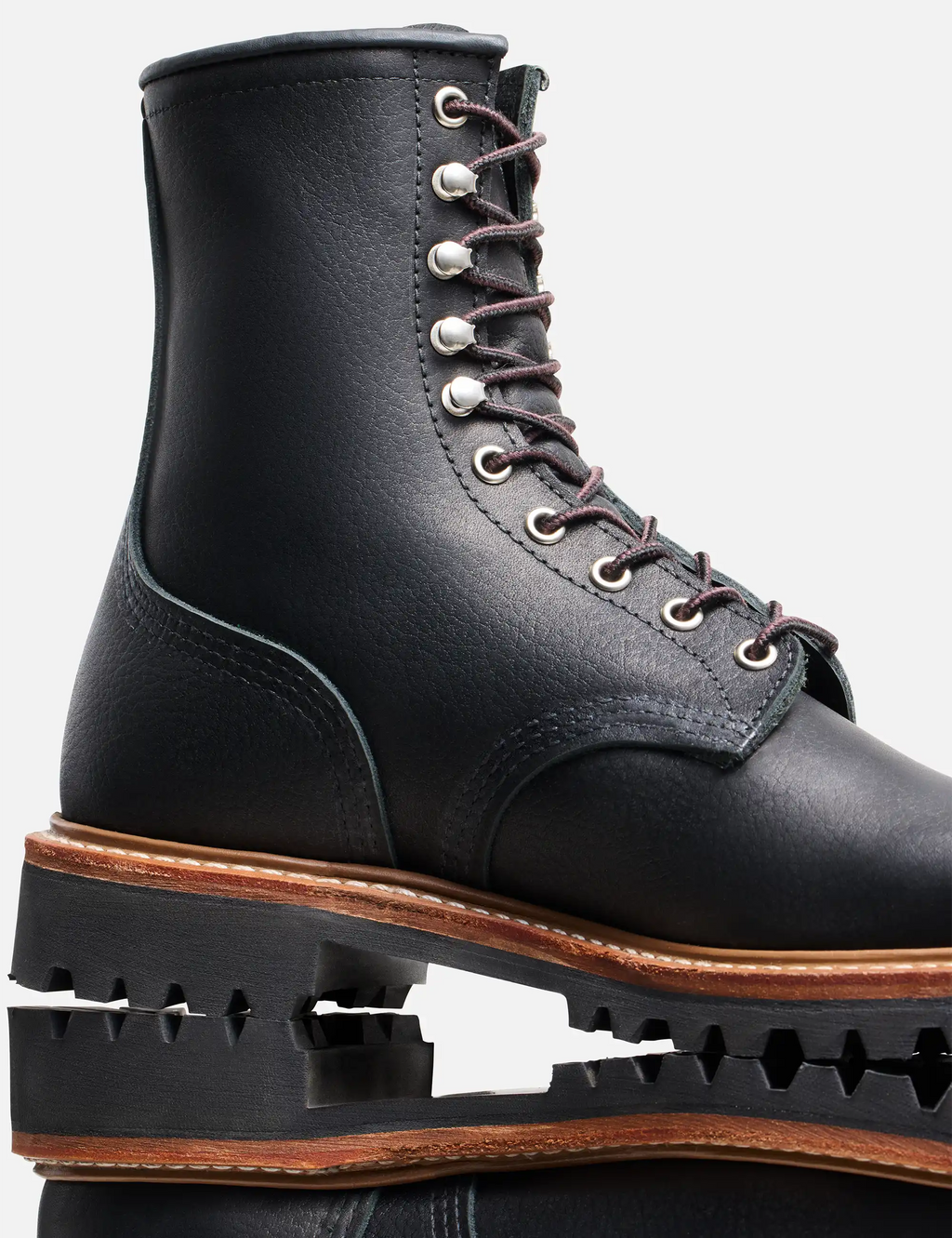 4501 Heritage 8" Logger Boot - Black Oil Slick Leather