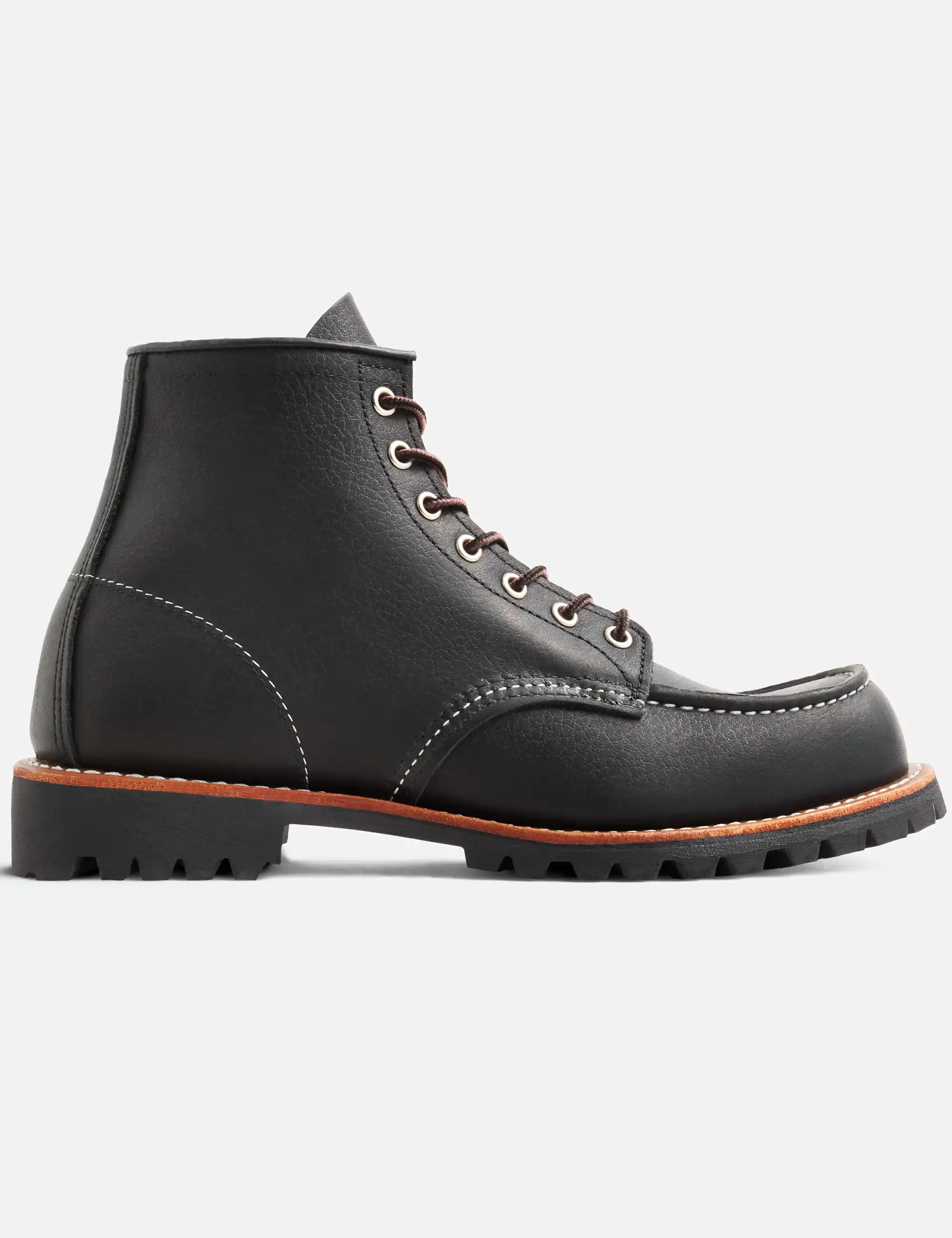 Red Wing 2949D Heritage Roughneck 6" Moc Toe Boot - Black Oil Slick Leather