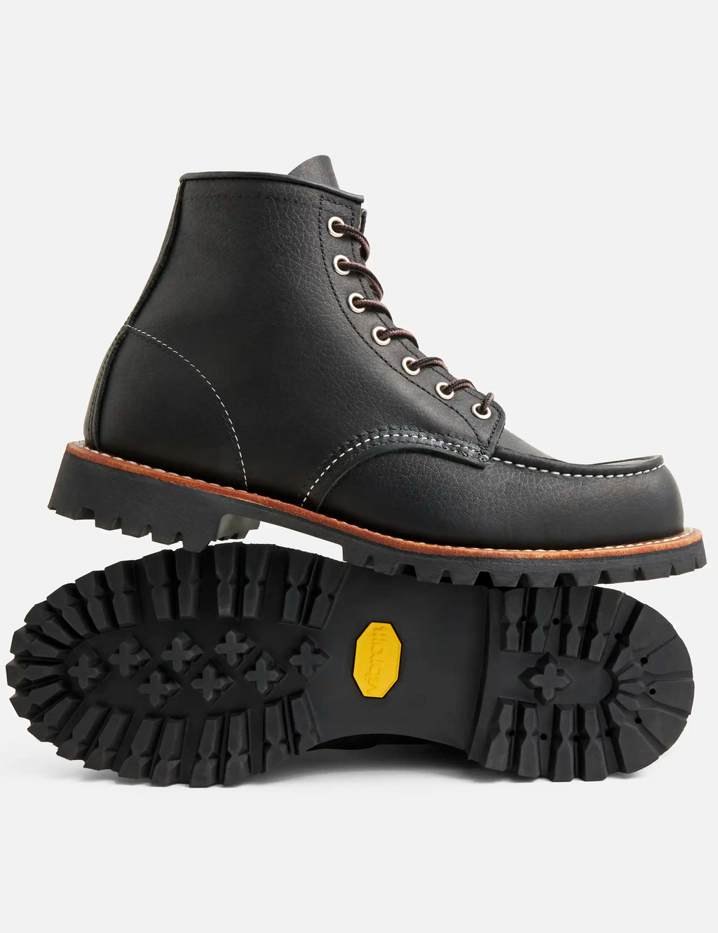 2949D Heritage Roughneck 6" Moc Toe Boot - Black Oil Slick Leather