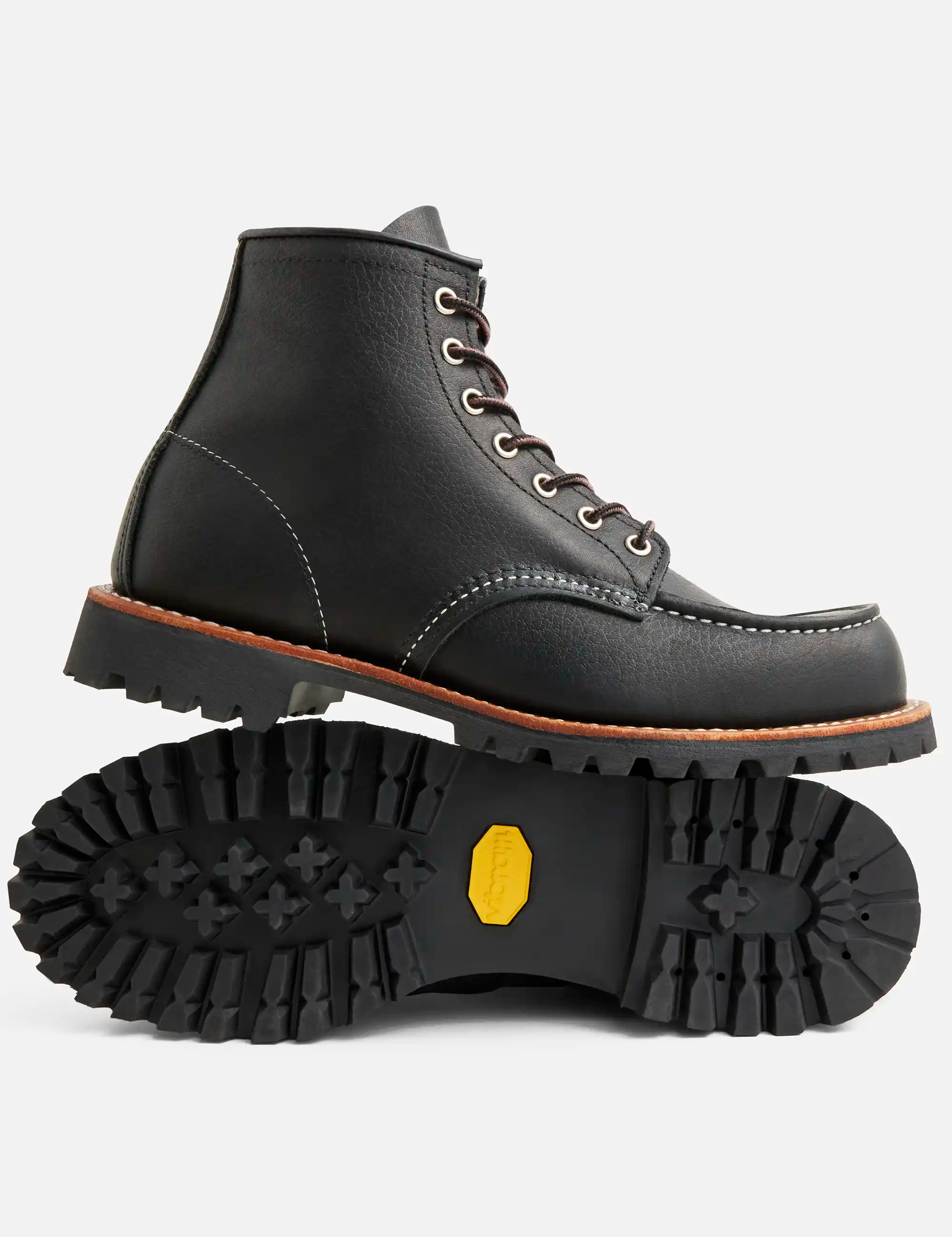 Red Wing 2949D Heritage Roughneck 6" Moc Toe Boot - Black Oil Slick Leather