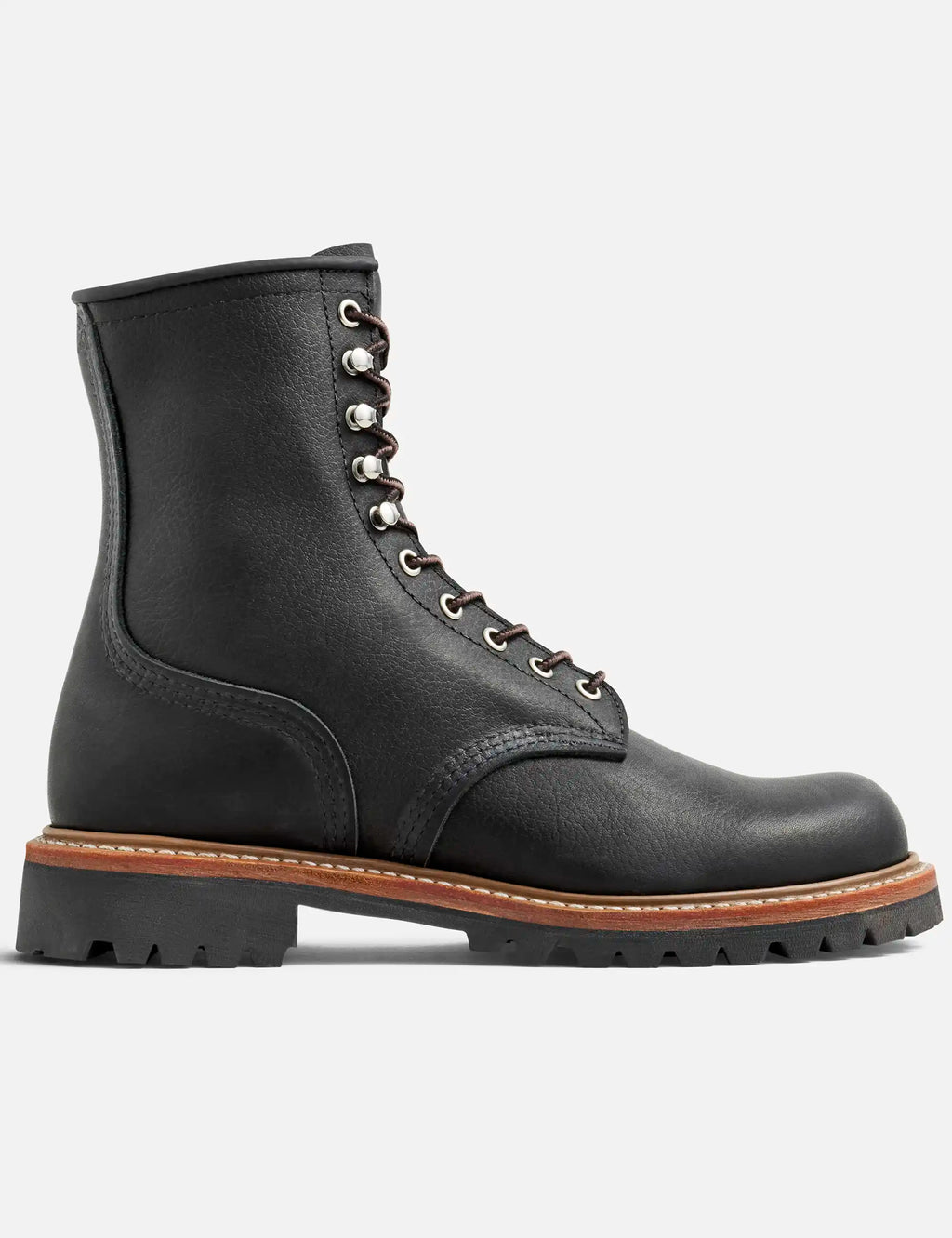 4501 Heritage 8" Logger Boot - Black Oil Slick Leather