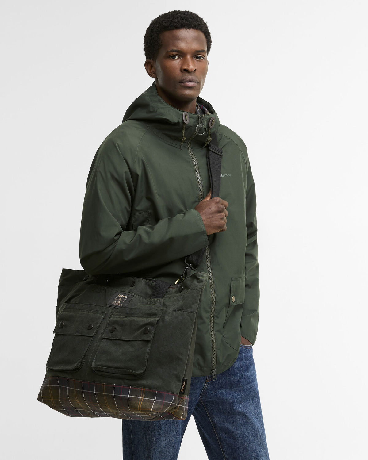 Barbour Field Wax Tote Bag - Sage/Classic