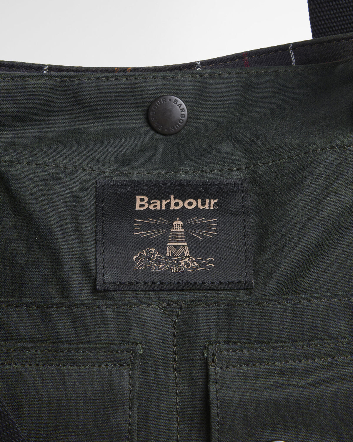 Barbour Field Wax Tote Bag - Sage/Classic
