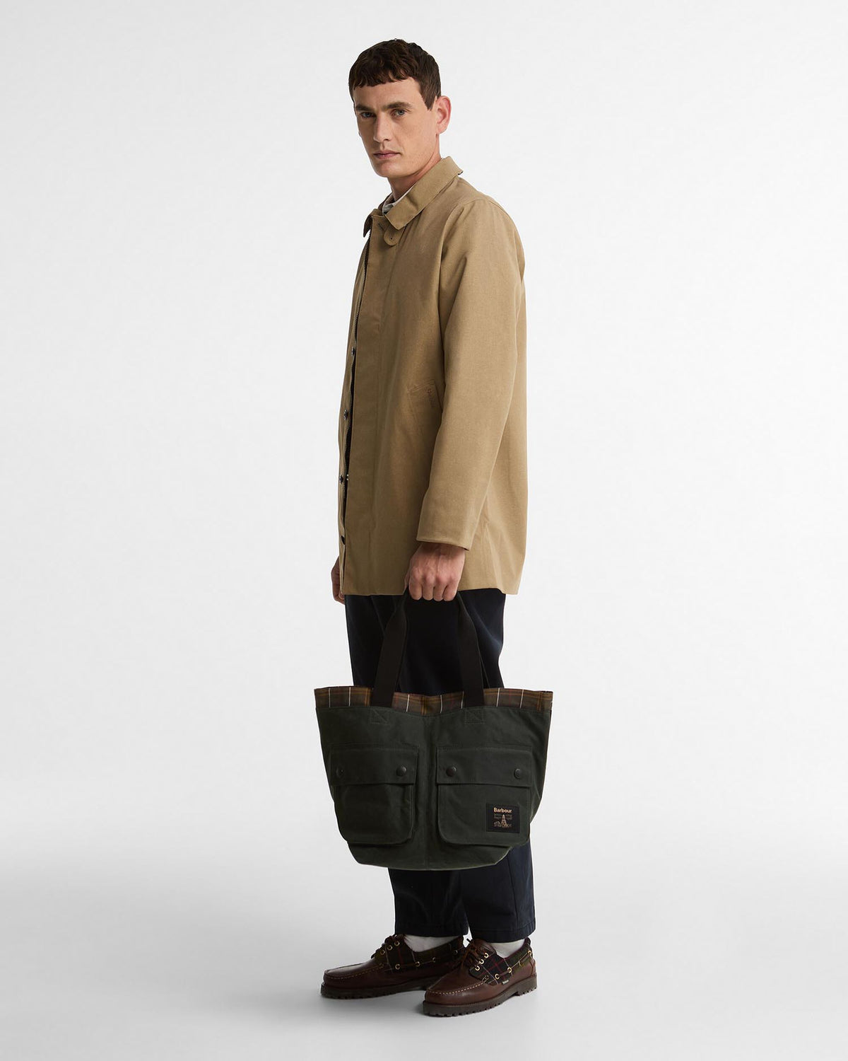 Barbour Field Wax Carry All Tote Bag - Sage/Classic