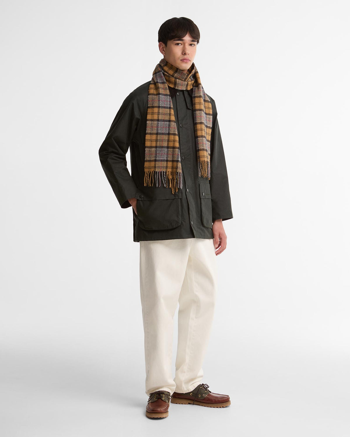 Barbour Tartan Lambswool Scarf - Dark Dress Tartan