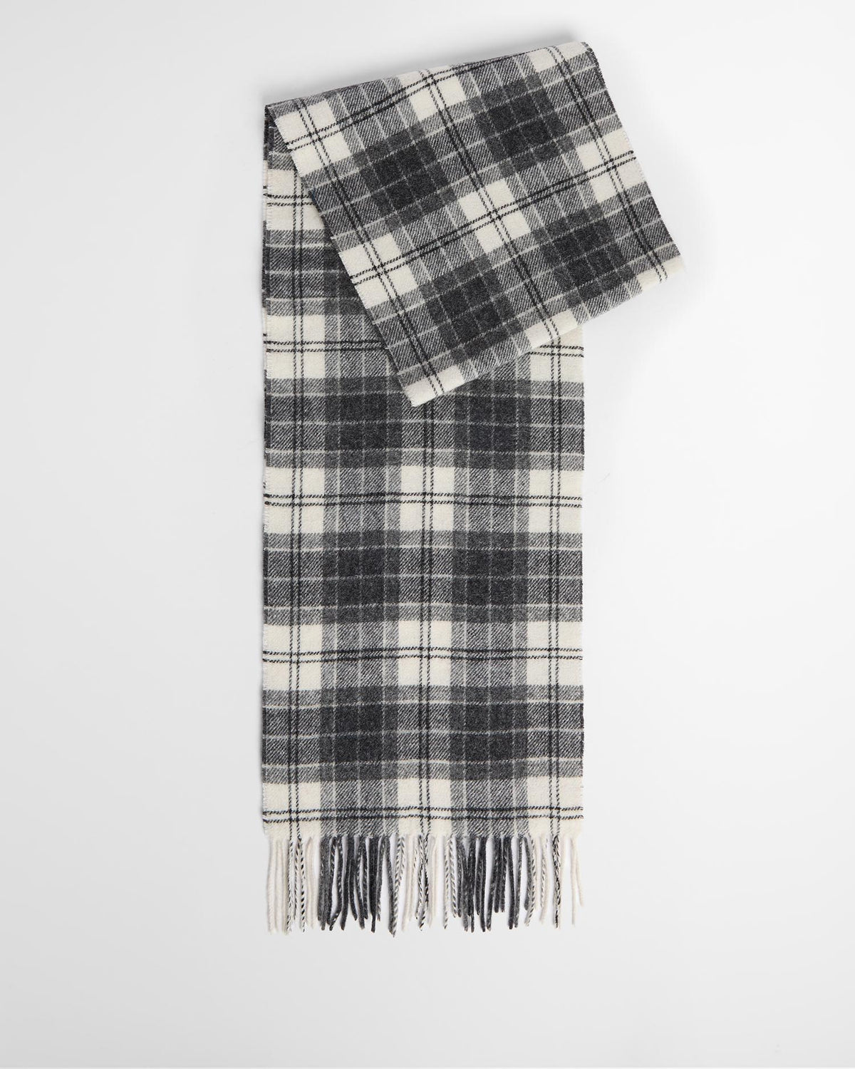 Barbour Tartan Lambswool Scarf - Monochrome Tartan