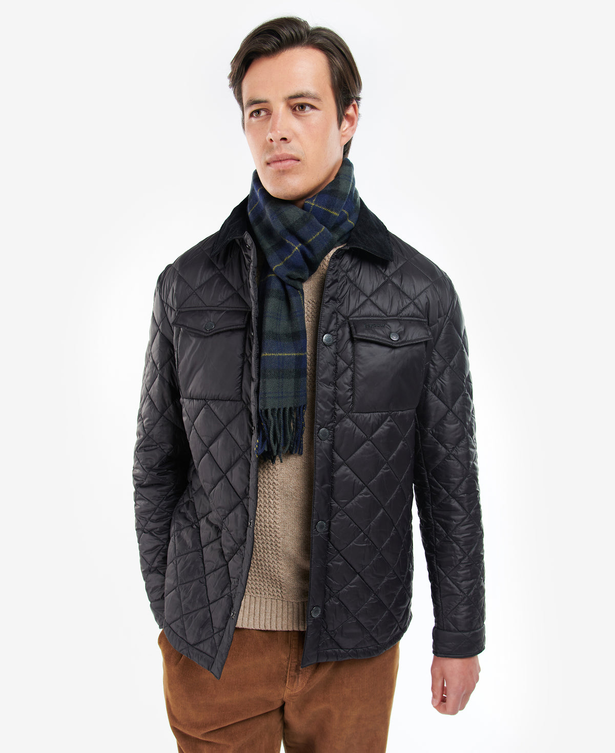 Barbour Tartan Lambswool Scarf - Olive Night