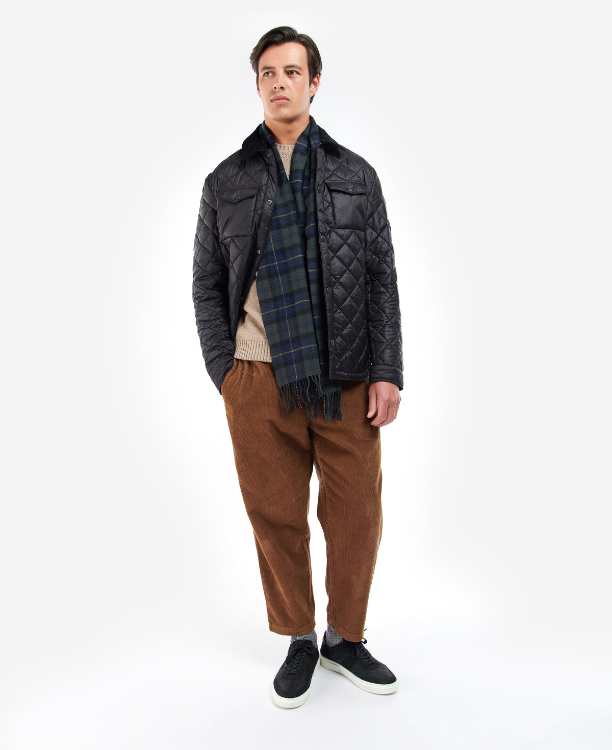 Barbour Tartan Lambswool Scarf - Olive Night