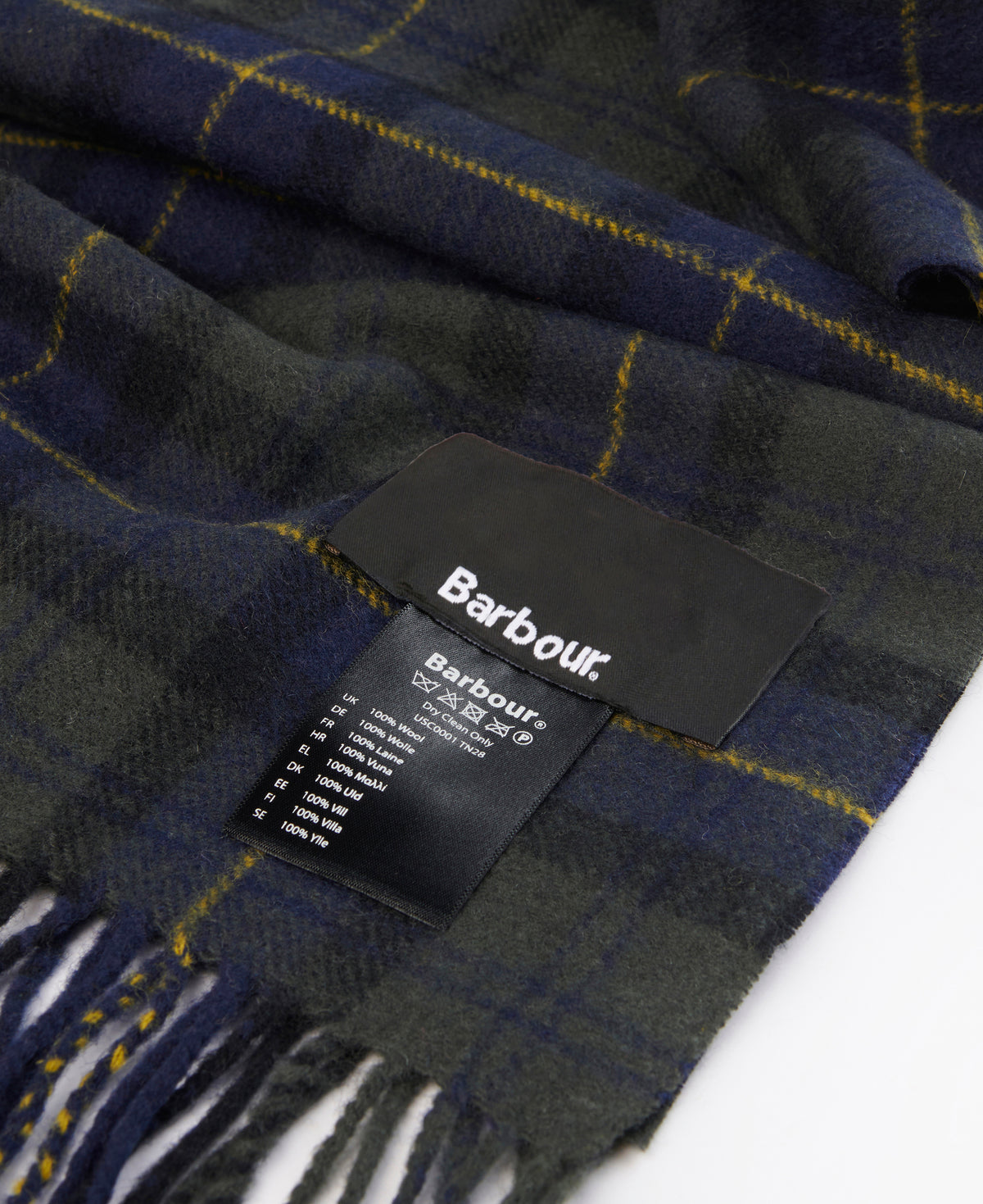 Barbour Tartan Lambswool Scarf - Olive Night