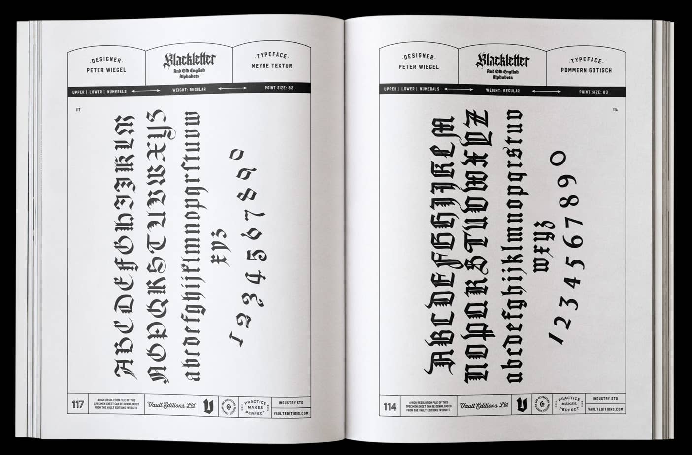Vault Editions The Blackletter & Old English Lettering Reference Book by James Kale
