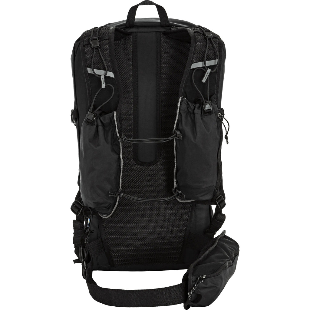 Abisko 20L hiking backpack, black, back panel with padded shoulder straps
