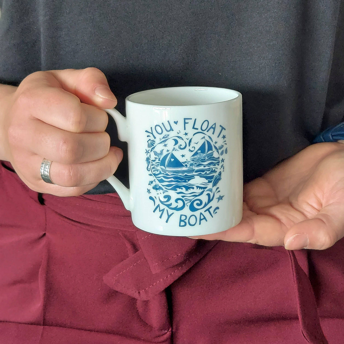 Port and Lemon You Float my Boat Hand Decorated Bone China Mug