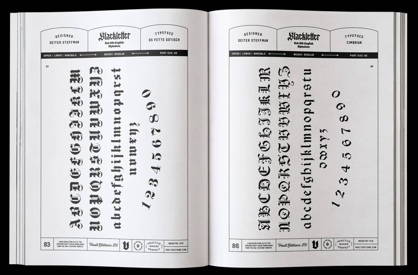 Vault Editions The Blackletter & Old English Lettering Reference Book by James Kale