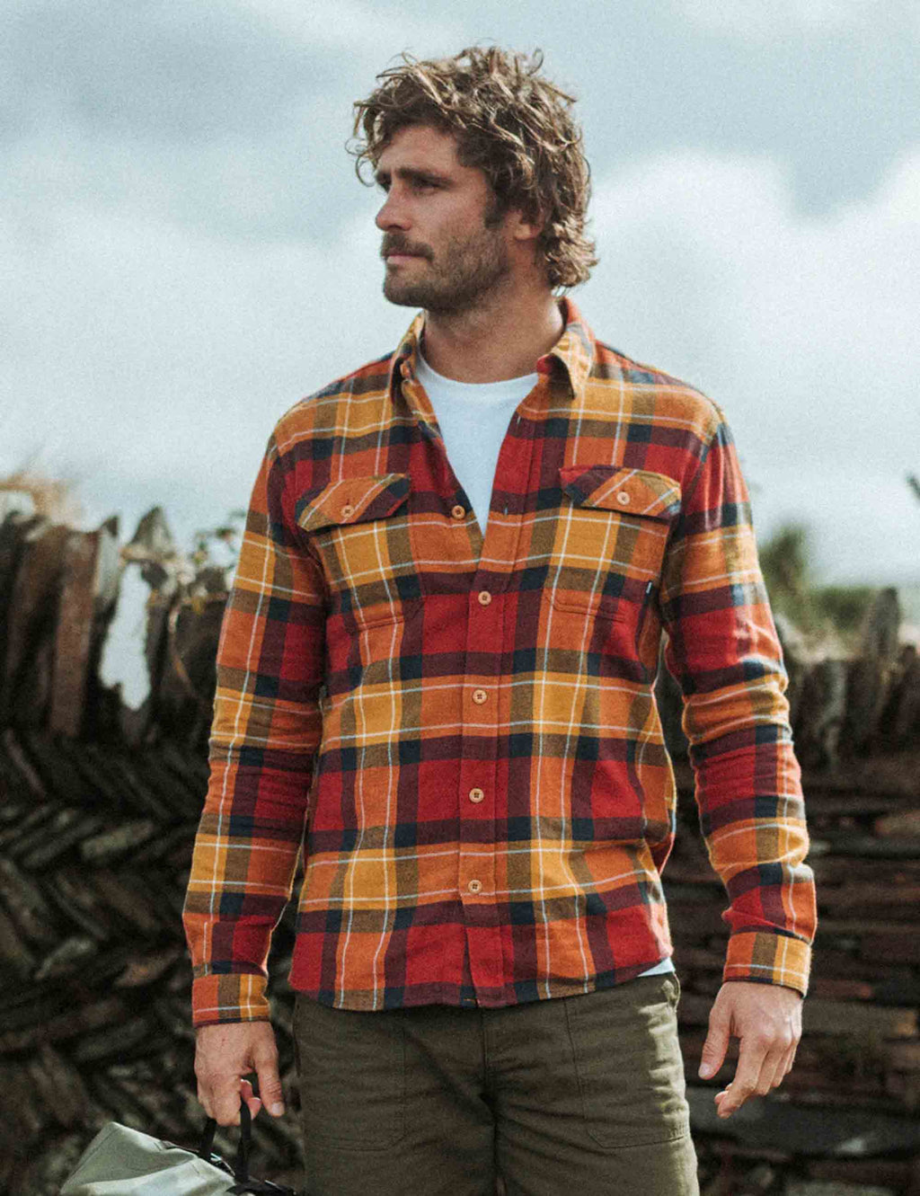 Finisterre Beardsmore Shirt in Terracotta Check, alternate view
