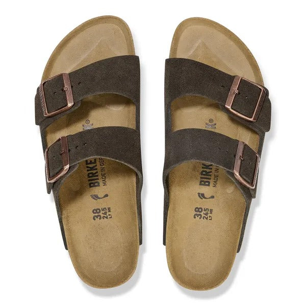 Birkenstock Women's Arizona Suede Sandals - Mocca (Regular Fit)