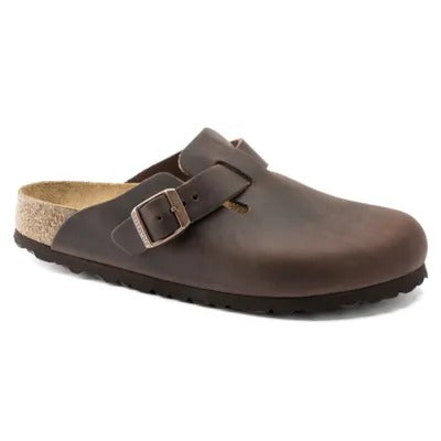 Birkenstock Women's Boston Leather Mules - Oiled Habana Brown (Narrow Fit)