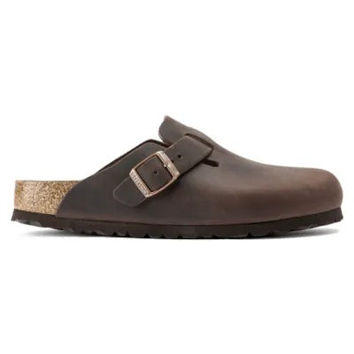 Birkenstock Women's Boston Leather Mules - Oiled Habana Brown (Narrow Fit)