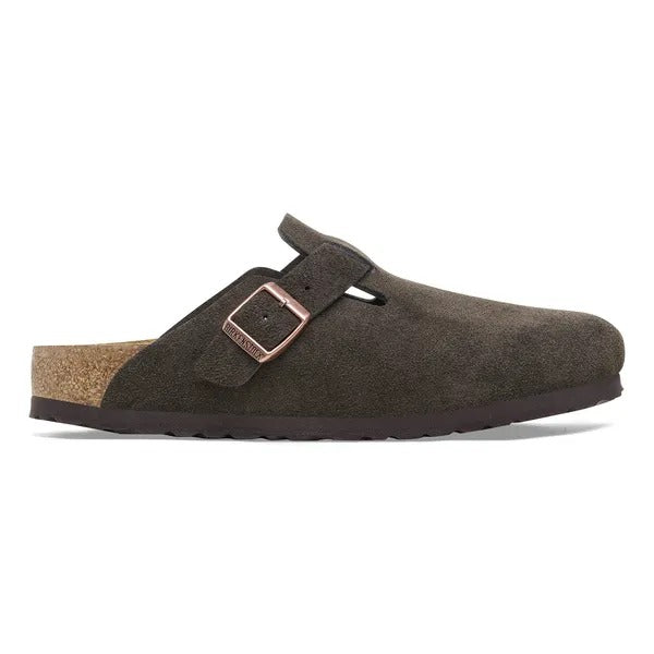 Birkenstock Boston Suede Mules - Mocca (Regular Fit)