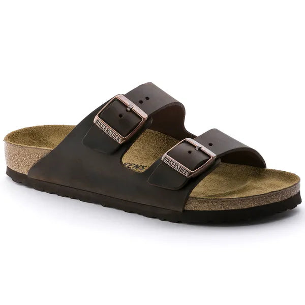 Birkenstock Arizona Leather Sandals in Oiled Habana - angled view