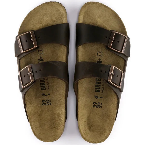 Birkenstock Arizona Leather Sandals in Oiled Habana - footbed from above