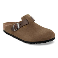 Men's Boston Mixed Leather Mules - Dark Tea (Regular Fit)