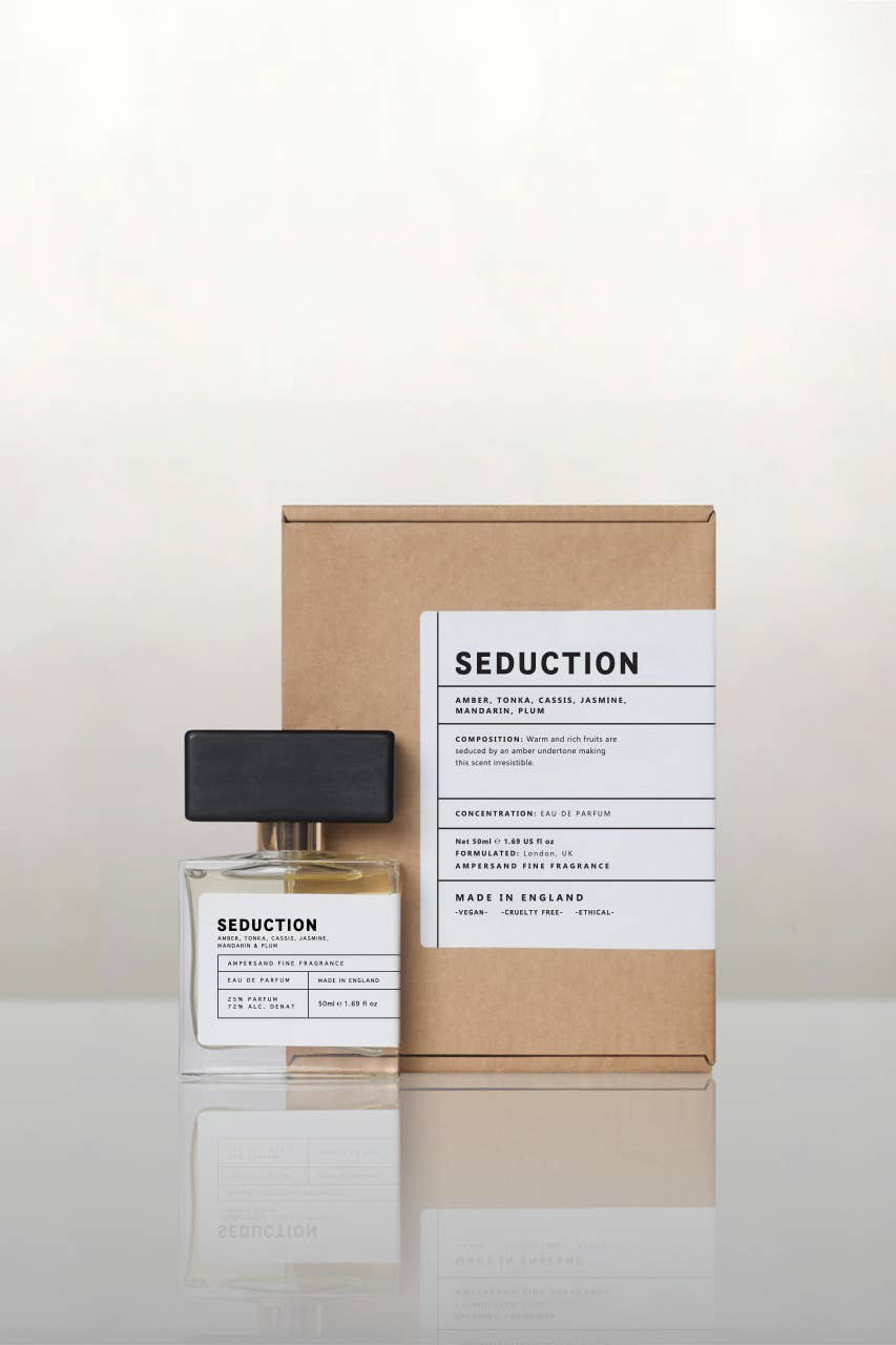 Unisex fragrance bottle with matching cardboard box, black cap, 50 ml EDP