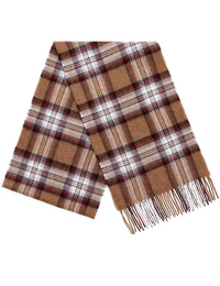Camel Stewart Merino Wool Tartan Scarf