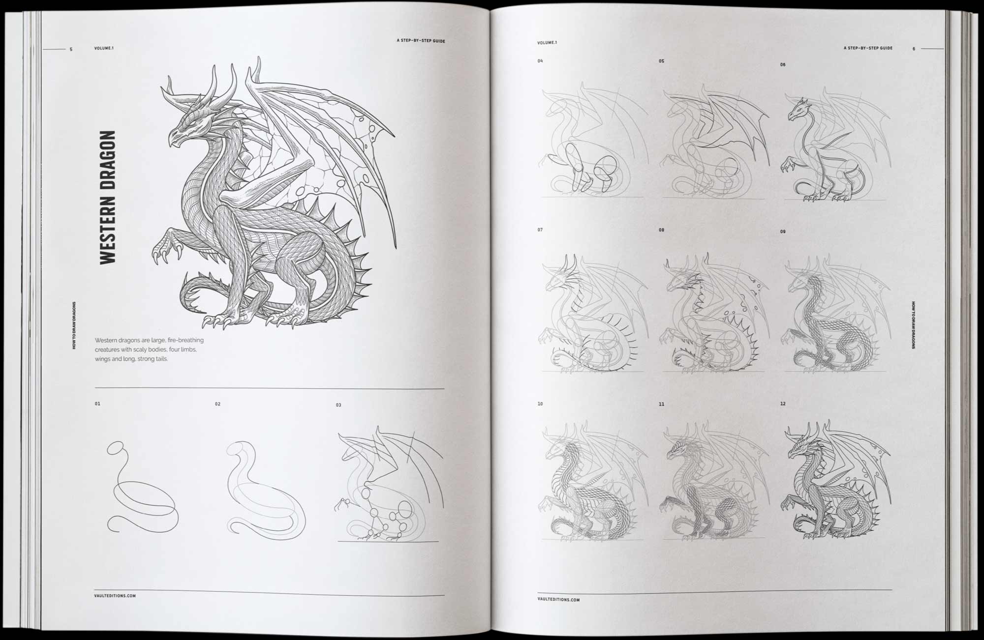 Vault Editions How to Draw Dragons Book by James Kale