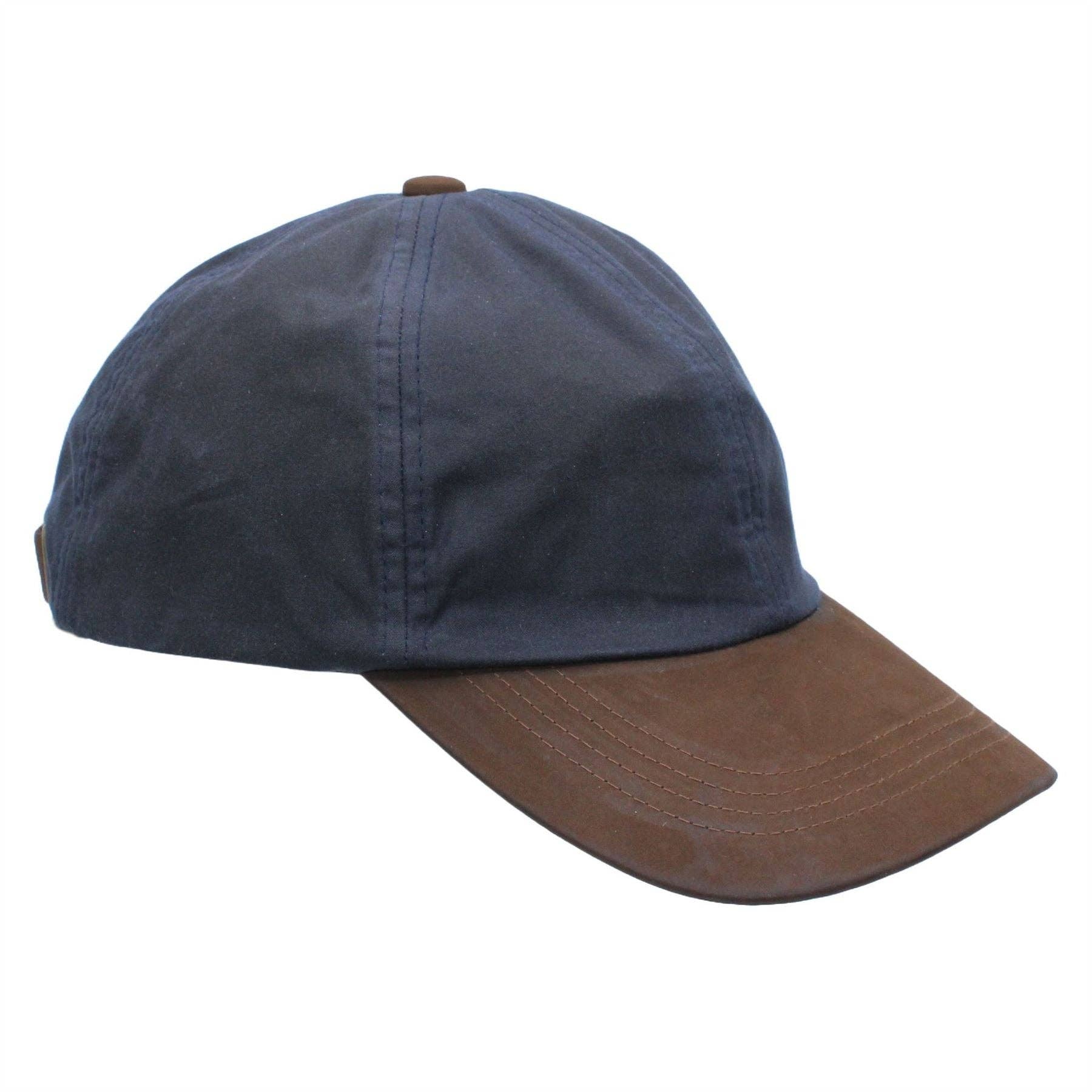 Heather Hats & Accessories Hamilton Wax Leather Peak Baseball Cap ZH009: Black / ONE SIZE