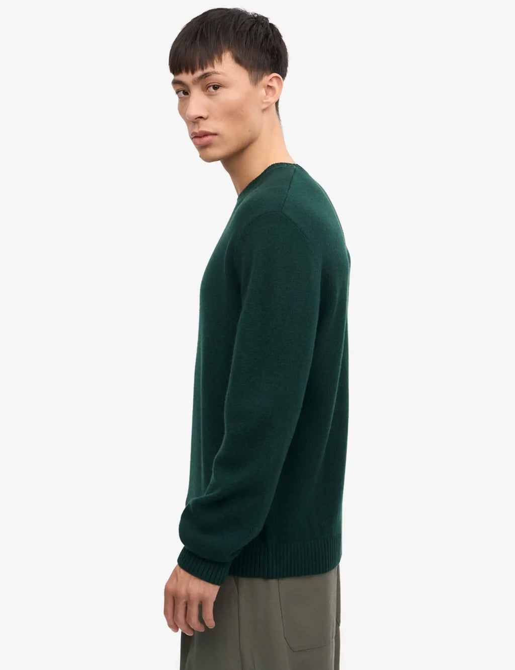 Classic Merino Wool Crew Sweater - Emerald Green