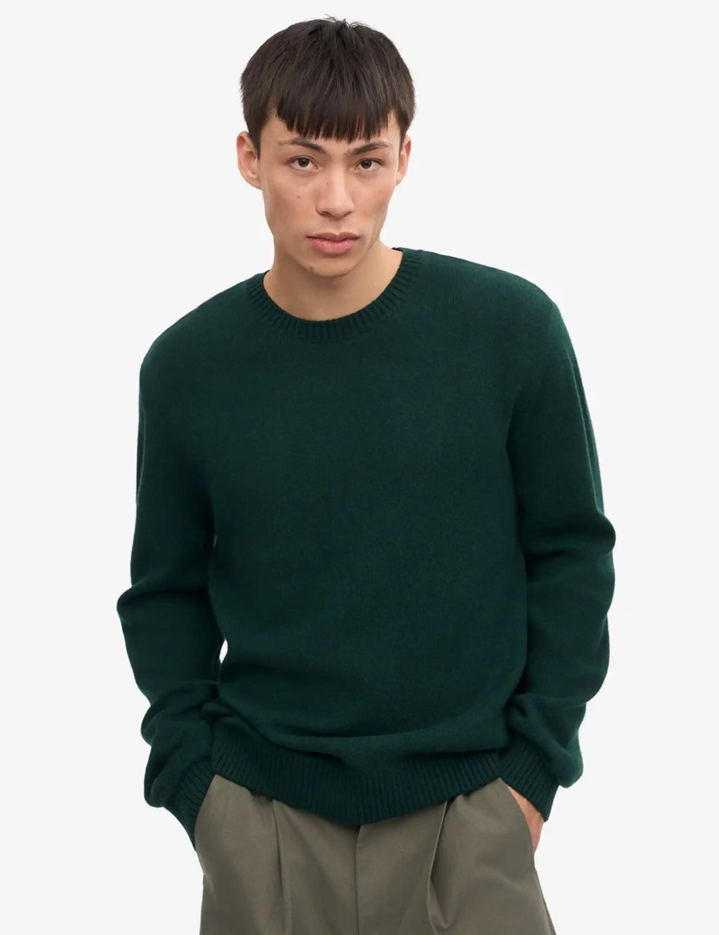 Classic Merino Wool Crew Sweater - Emerald Green