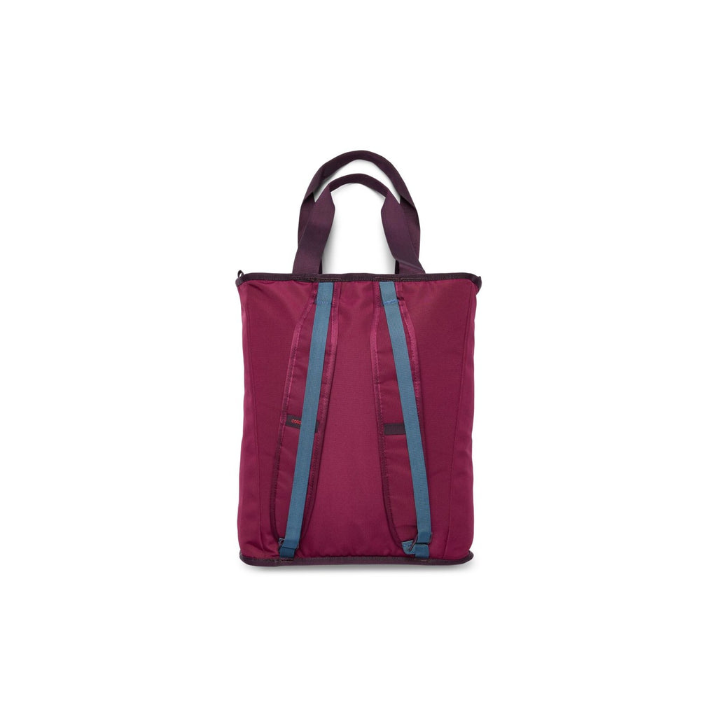 Cotopaxi Todo 22L Convertible Tote in Jam, rear view showing backpack straps deployed