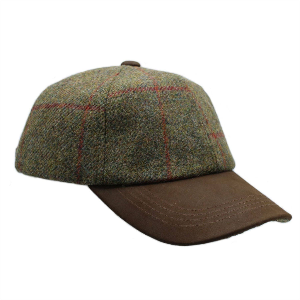 Tyndrum British Tweed Leather Peak Baseball Cap ZH101: Barleyfield