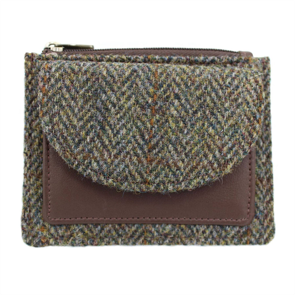 Rory Harris Tweed Coin Card Wallet ZB086: Green Check / ONE SIZE