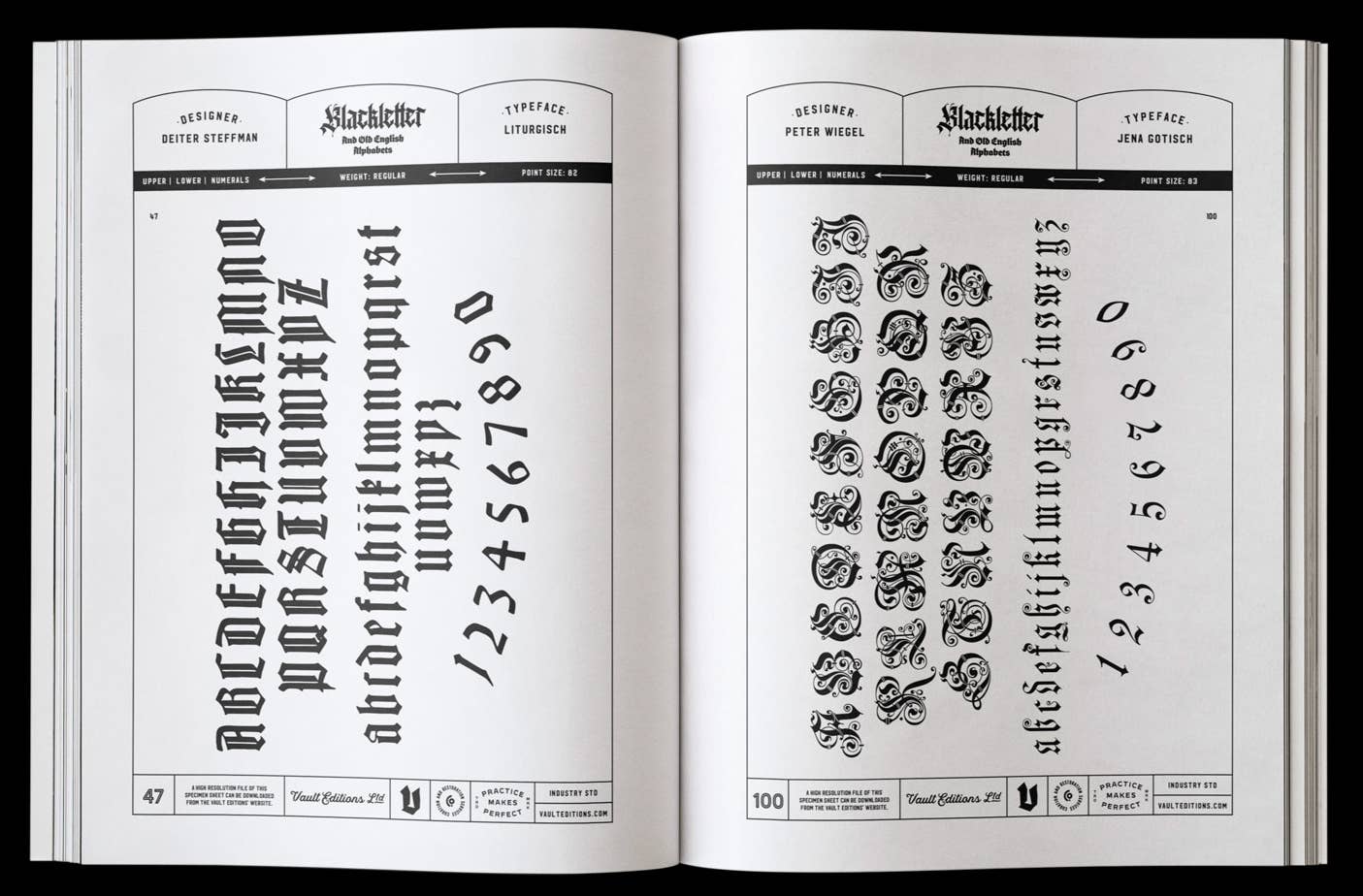 Vault Editions The Blackletter & Old English Lettering Reference Book by James Kale