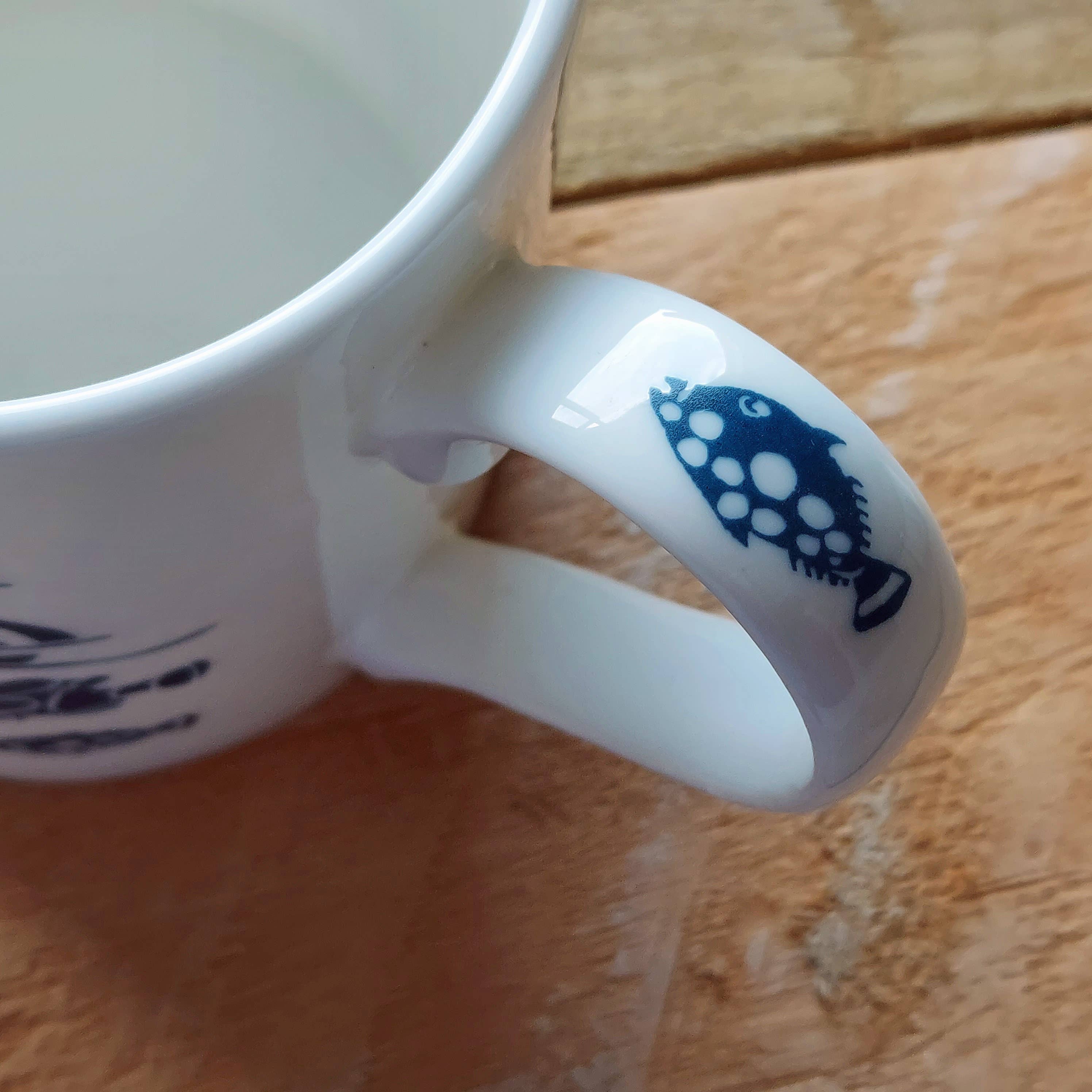 Fish and Ships Hand Decorated Bone China Mug