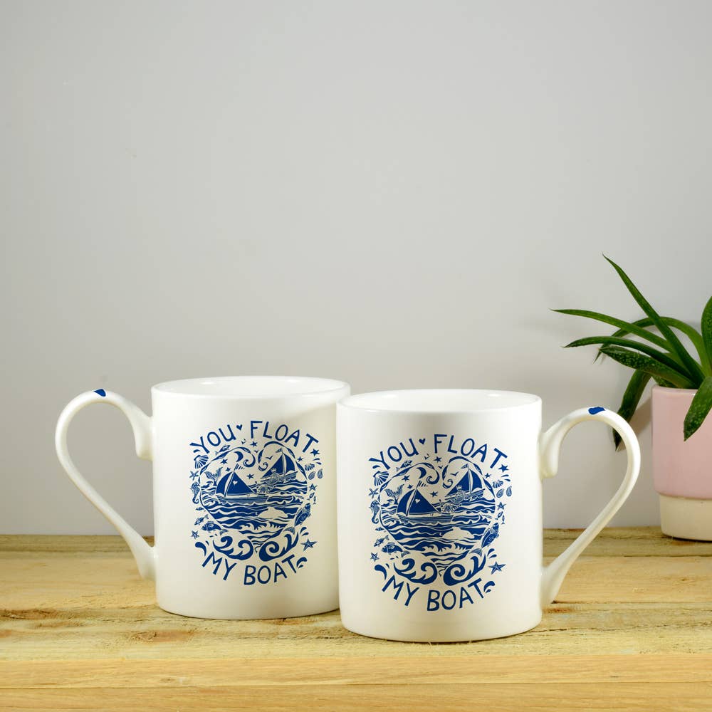 Port and Lemon You Float my Boat Hand Decorated Bone China Mug