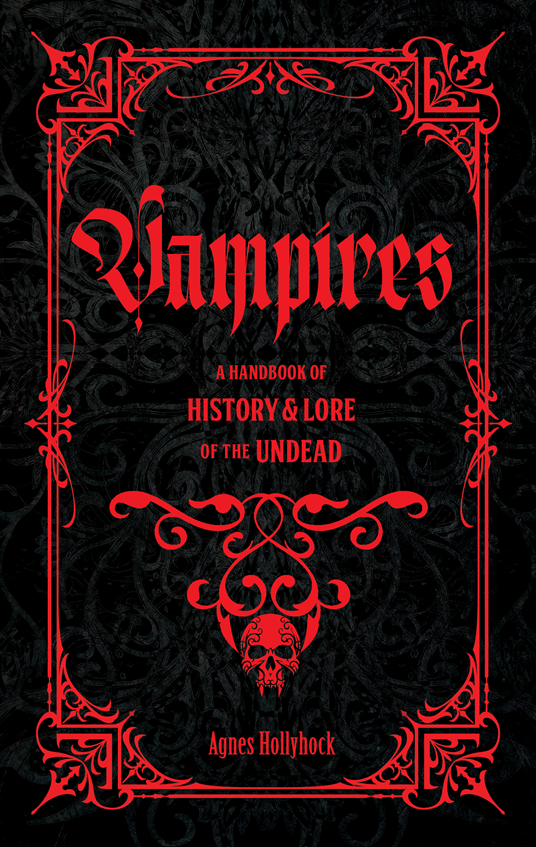 Vampires horror book cover with red gothic lettering and ornate black design
