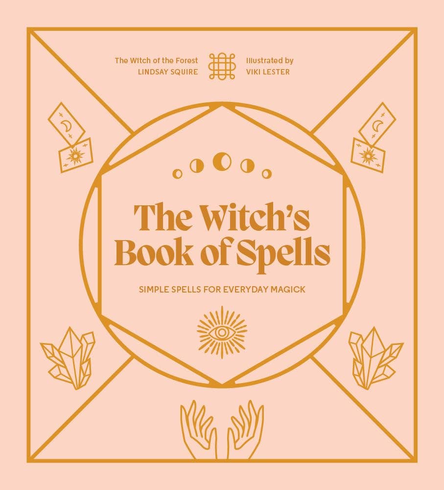 Witch's Book of Spells illustrated hardcover book with circular spell cover design