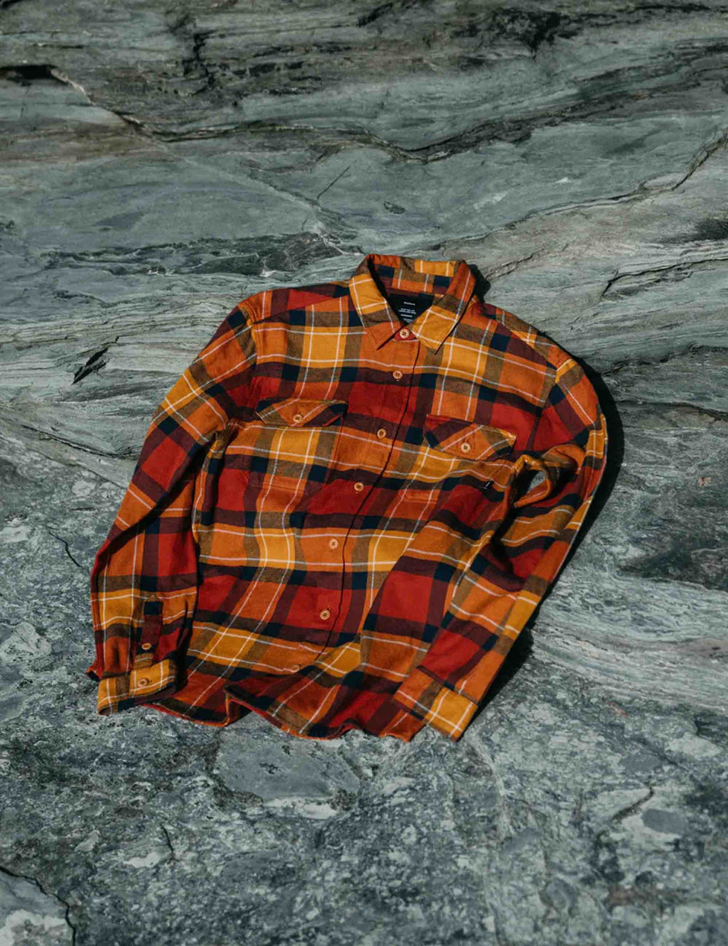 Finisterre Beardsmore Shirt in Terracotta Check, back view