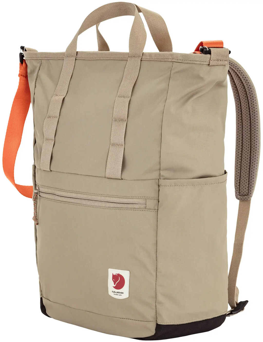 23L totepack in Fossil with padded straps, front pocket, and logo patch