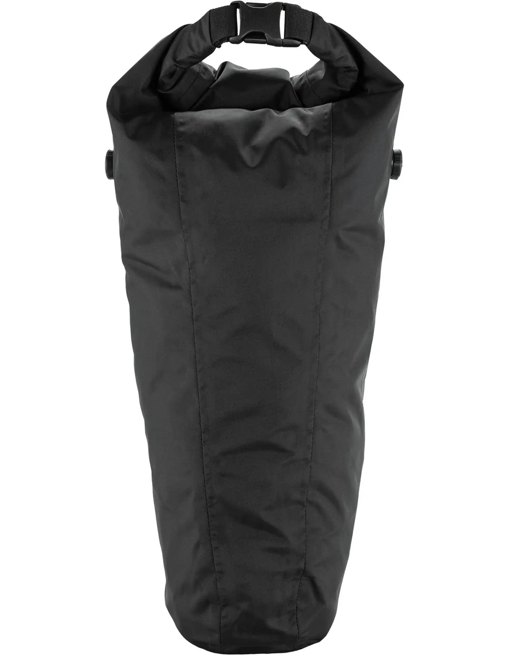 Black waterproof seat dry bag with roll-top and side handles