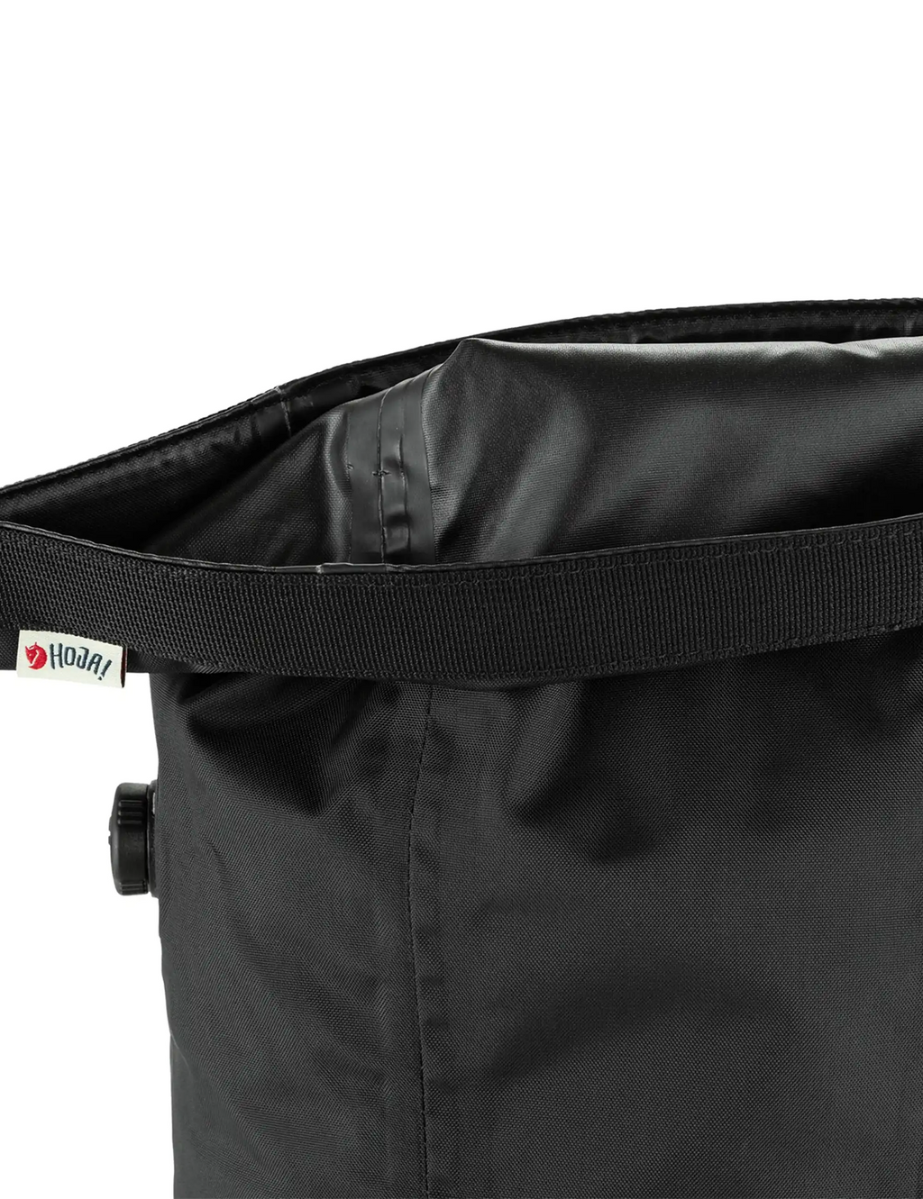 Hoja-logo black drybag top strap with webbing and side buckle